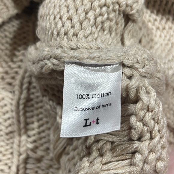 Label + Thread Clara Striped Crewneck Cable Sweater - Sand - Picture 8 of 12